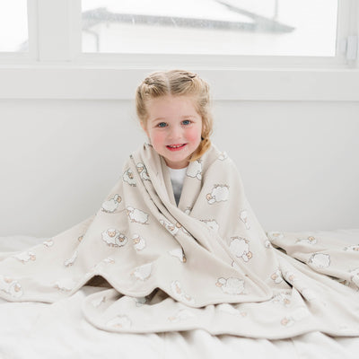 Toddler Blanket, 4 Season® Merino Wool & Organic Cotton Blanket, 52.5" x 40", Sheep