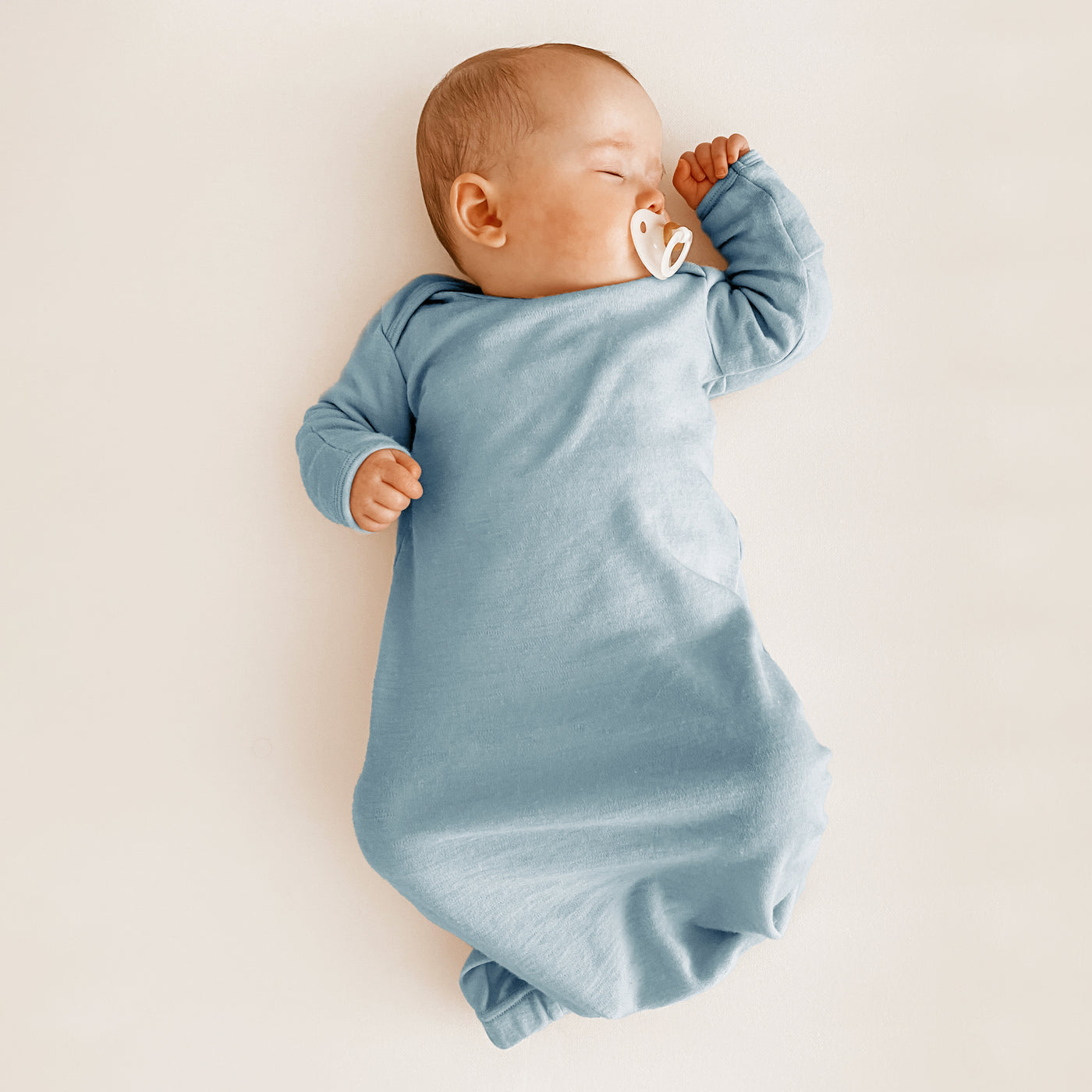 Baby Gown, Merino Wool, 0-6 Months, Blue