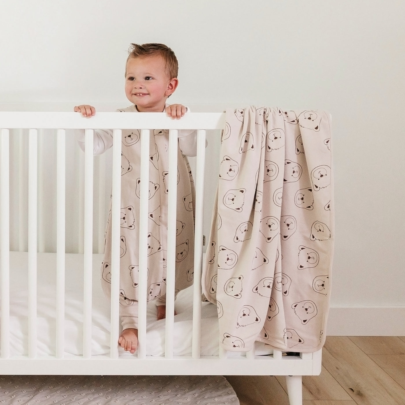 Toddler Blanket, 4 Season® Merino Wool & Organic Cotton Blanket, 52.5" x 40", Teddy Bear