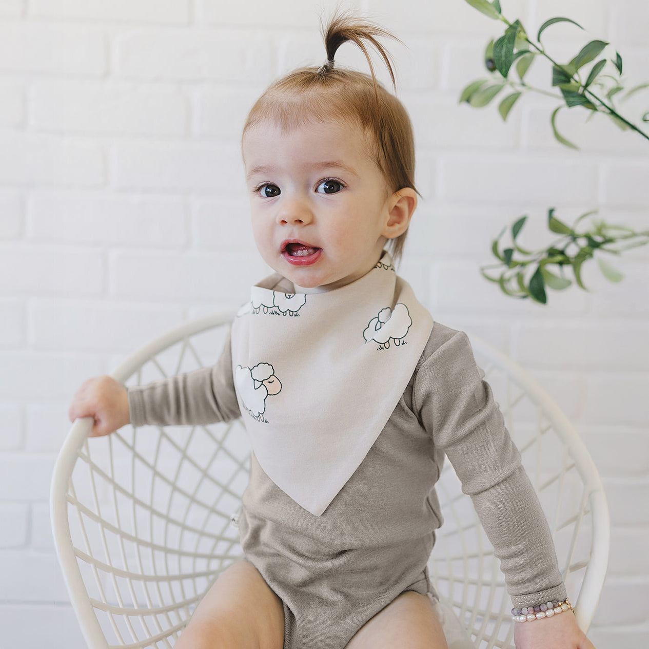 Baby Bodysuit, Long Sleeve, Merino Wool, Dove