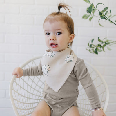 Baby Bodysuit, Long Sleeve, Merino Wool, Dove