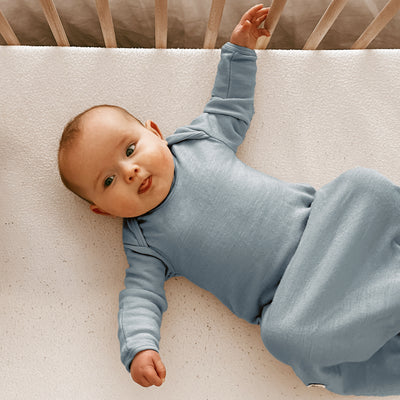 Baby Gown, Merino Wool, 0-6 Months, Blue
