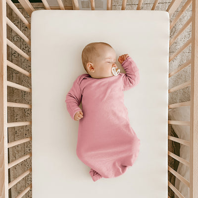 Baby Gown, Merino Wool, 0-6 Months, Blush