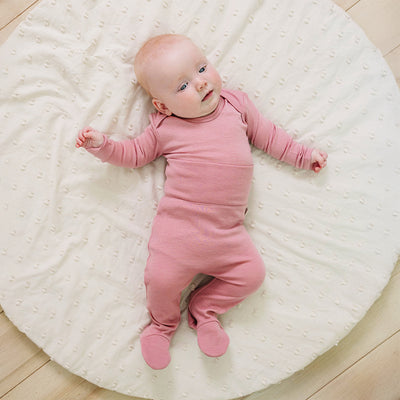 Baby Footed Pants, Merino Wool, Blush