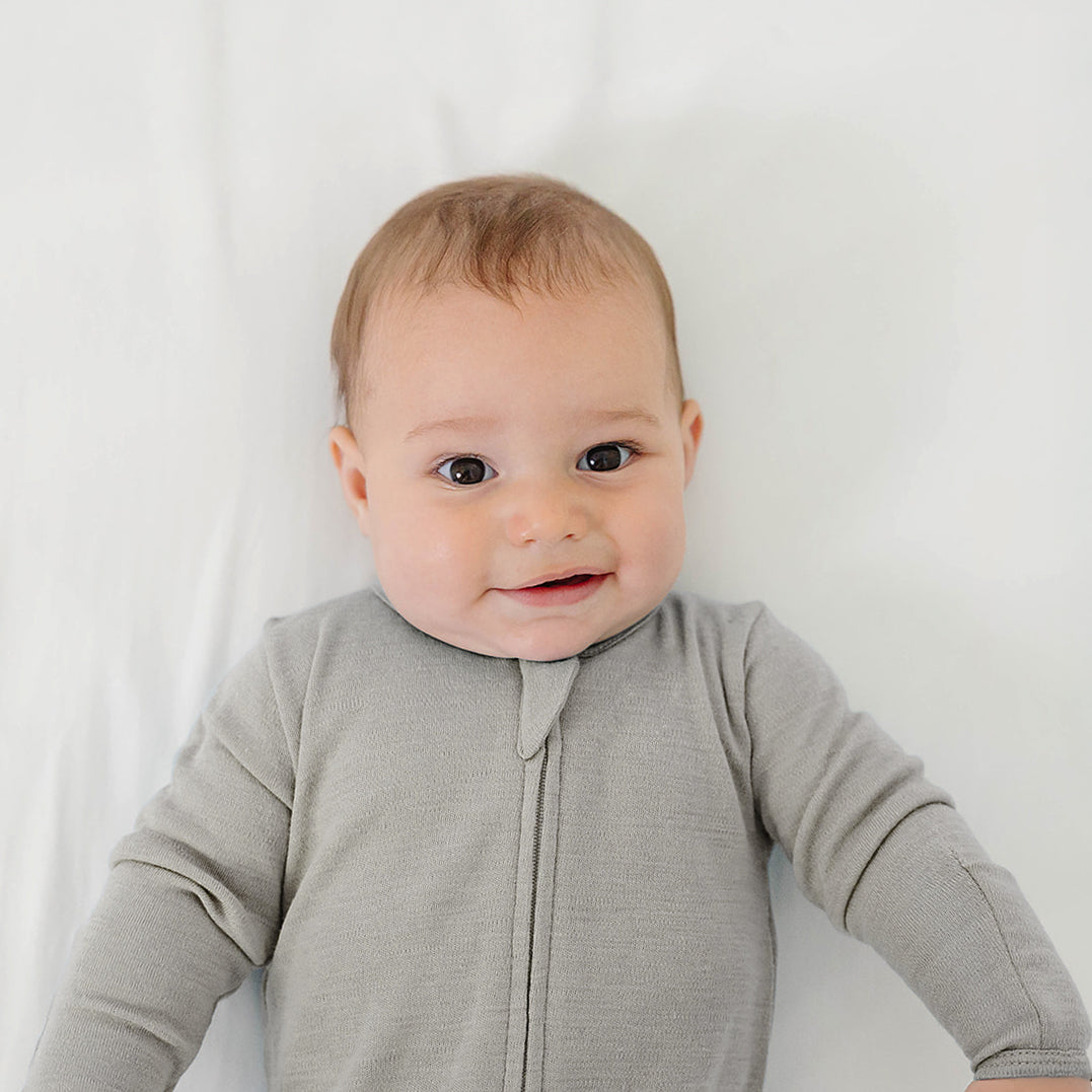 Footie Pajamas, Merino Wool, Dove