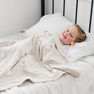 Toddler Blanket, 4 Season® Merino Wool & Organic Cotton Blanket, 52.5" x 40", Sheep