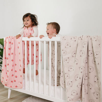 Toddler Blanket, 4 Season® Merino Wool & Organic Cotton Blanket, 52.5" x 40", Teddy Bear