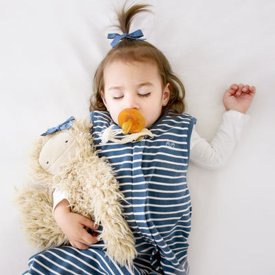 4 Season® Baby Sleep Bag with Feet, Merino Wool & Organic Cotton, Navy Blue