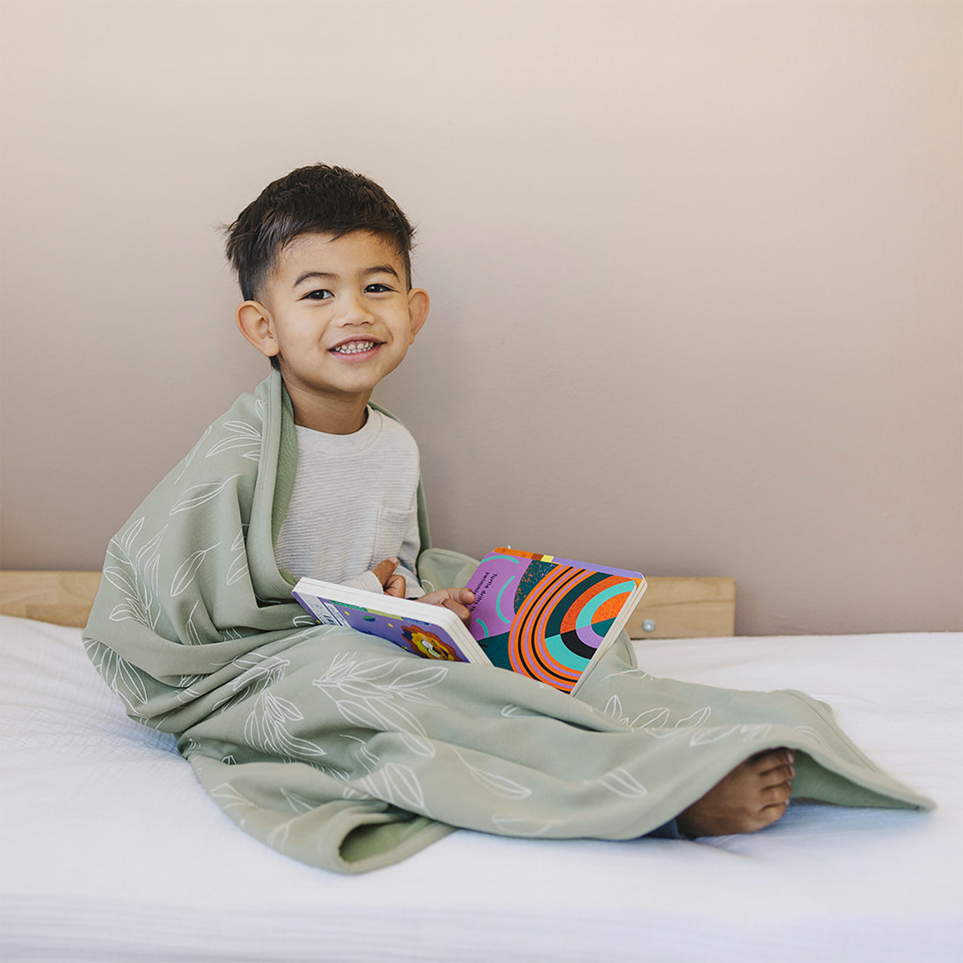 Toddler Blanket, 4 Season® Merino Wool & Organic Cotton, 52.5" x 40", Sage