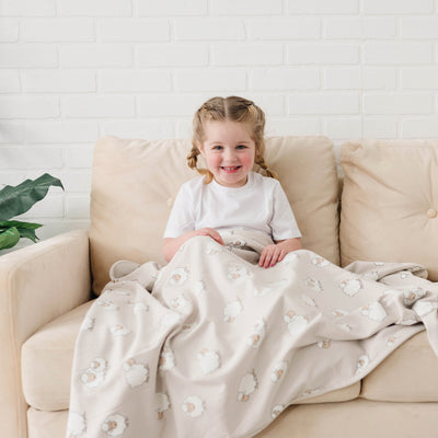 Toddler Blanket, 4 Season® Merino Wool & Organic Cotton Blanket, 52.5" x 40", Sheep