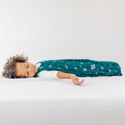 4 Season® Big Kid Sleep Bag, Merino Wool & Organic Cotton, 4 - 6 Years, Space - GLOW IN THE DARK