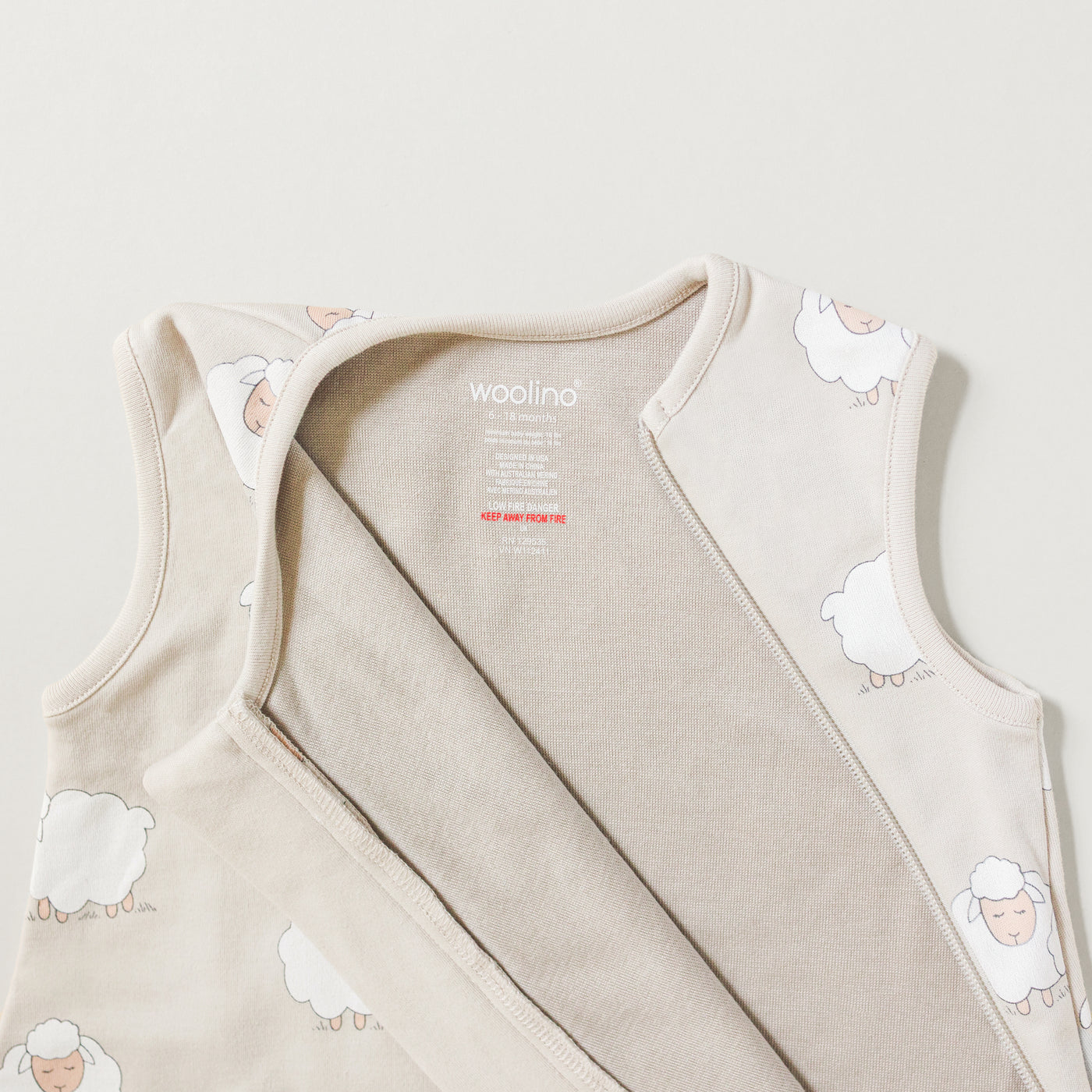 4 Season® Classic Baby Sleeping Bag, Merino Wool & Organic Cotton, Sheep