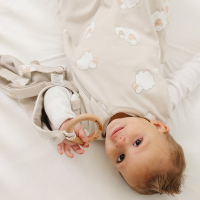 Lovey, Merino Wool and Organic Cotton with Removable Teething Ring, Sheep