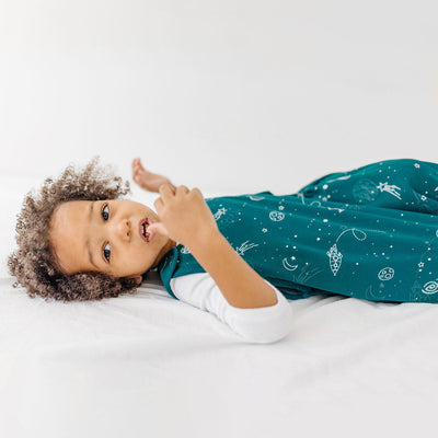 4 Season® Big Kid Sleep Bag, Merino Wool & Organic Cotton, 4 - 6 Years, Space - GLOW IN THE DARK
