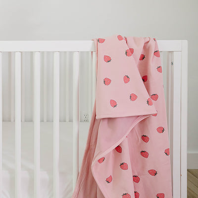 Toddler Blanket, 4 Season® Merino Wool & Organic Cotton Blanket, 52.5" x 40", Strawberry