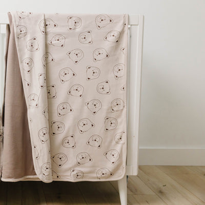 Toddler Blanket, 4 Season® Merino Wool & Organic Cotton Blanket, 52.5" x 40", Teddy Bear