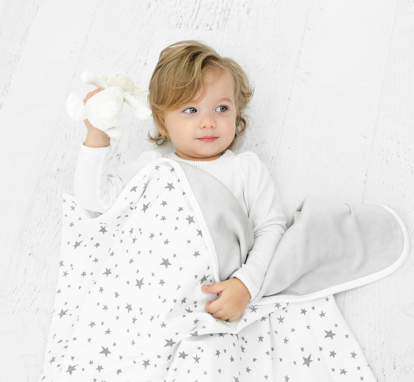 Toddler Blanket, 4 Season® Merino Wool & Organic Cotton, 52.5" x 40", Star White