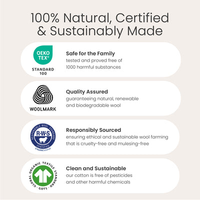 Toddler Blanket, 4 Season® Merino Wool & Organic Cotton Blanket, 52.5" x 40", Sheep