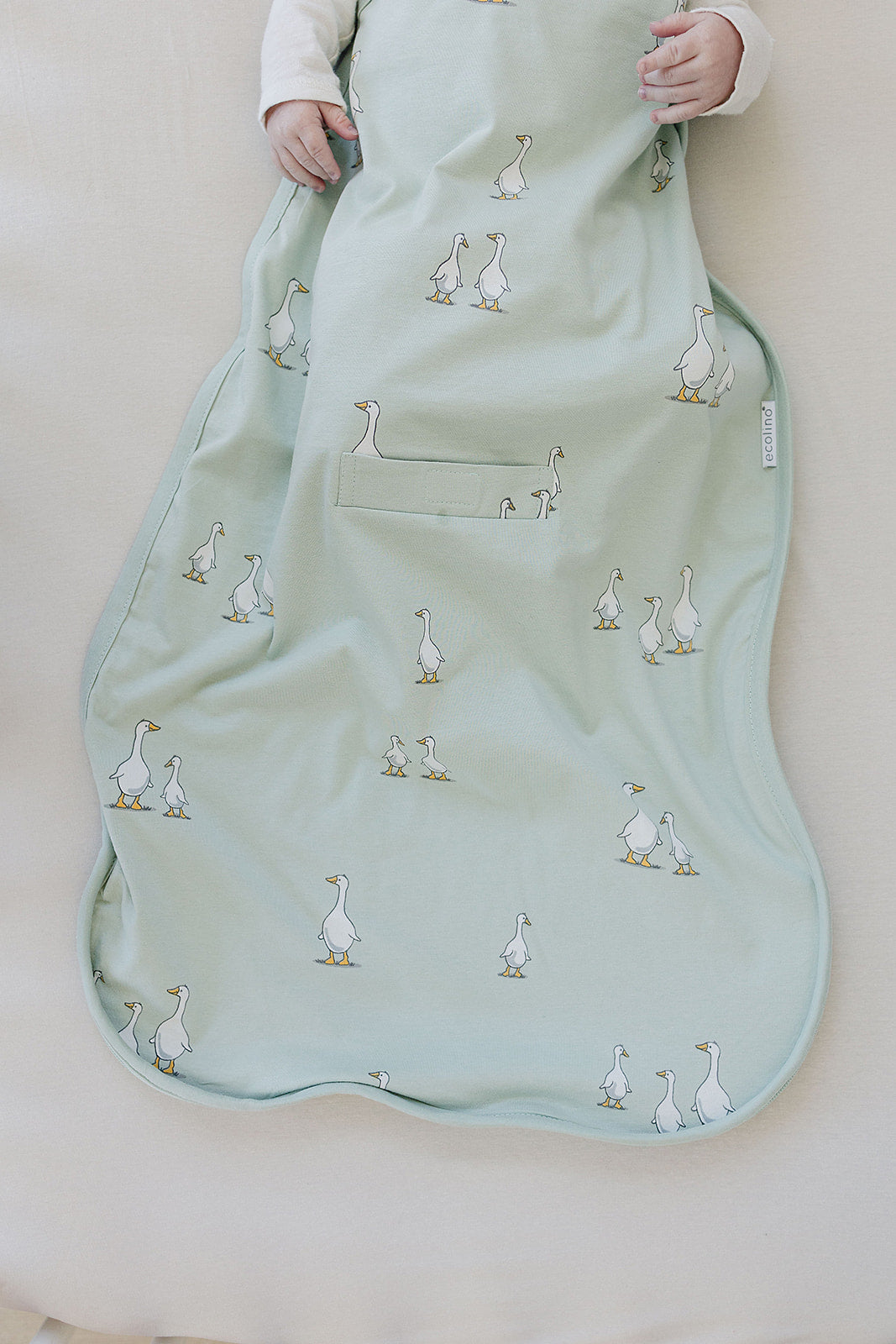 Ecolino® Adjustable Toddler Sleep Bag, Organic Cotton, Universal Size: 2 - 4 Years, Goose