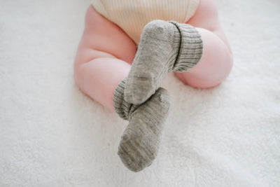 Wool Socks, Baby and Toddler, Brown-Gray & White