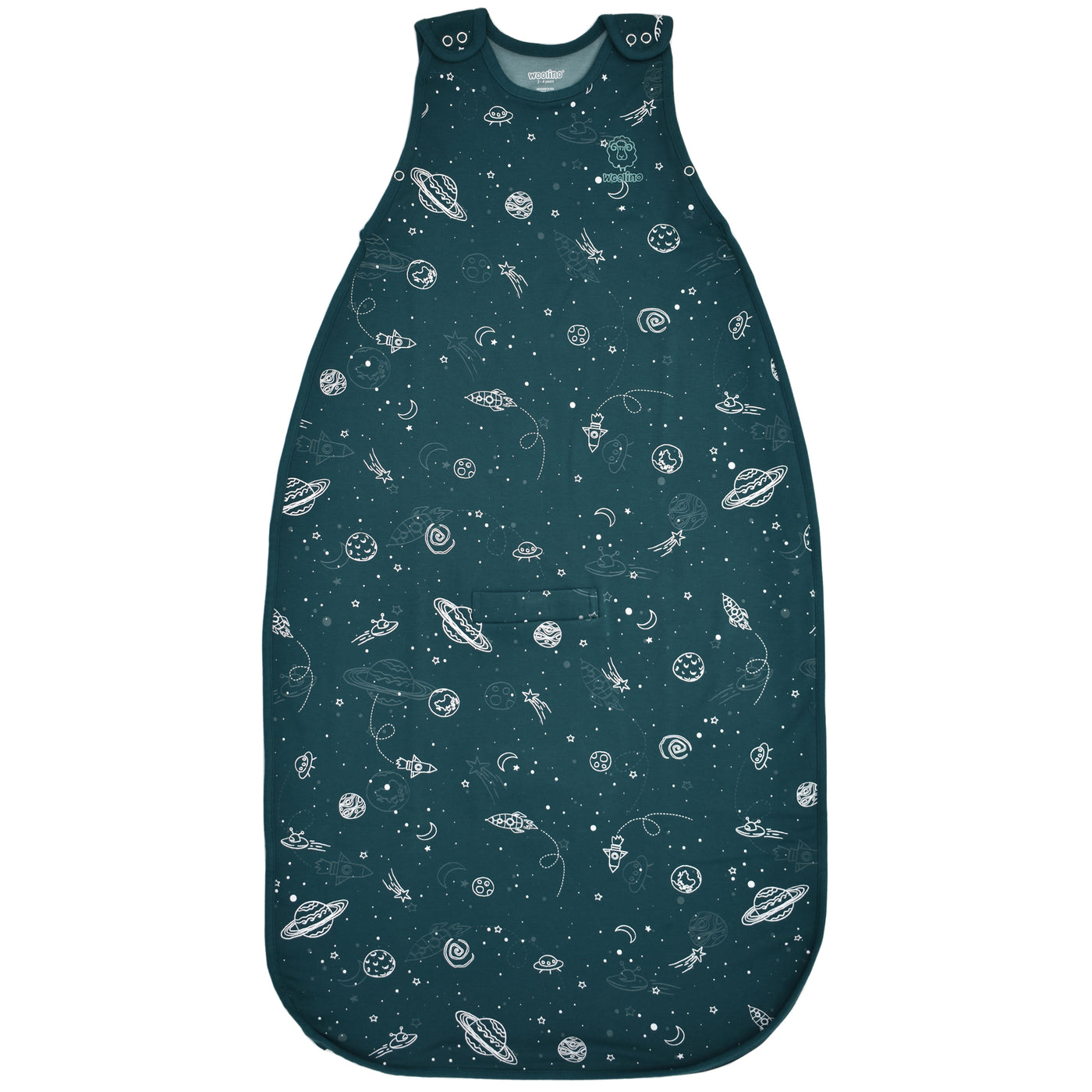 4 Season® Ultimate Baby Sleep Bag, Merino Wool & Organic Cotton, Space - GLOW IN THE DARK