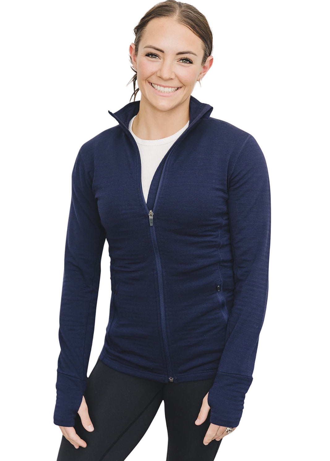 Women's Merino Natural Fleece Full-Zip Jacket, Cosmic Blue