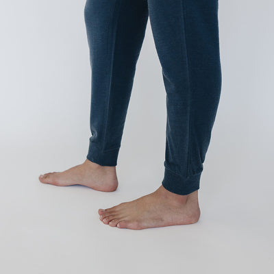 Women's Merino Wool Jogger Pants, Blue Graphite