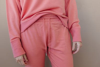 Women's Merino Wool Jogger, Dusty Rose