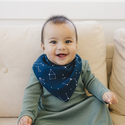 Bandana Bib Set, Merino Wool & Organic Cotton, Set of 2, Night Sky™