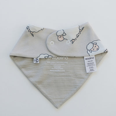 Bandana Bib Set, Merino Wool & Organic Cotton, Set of 2, Sheep