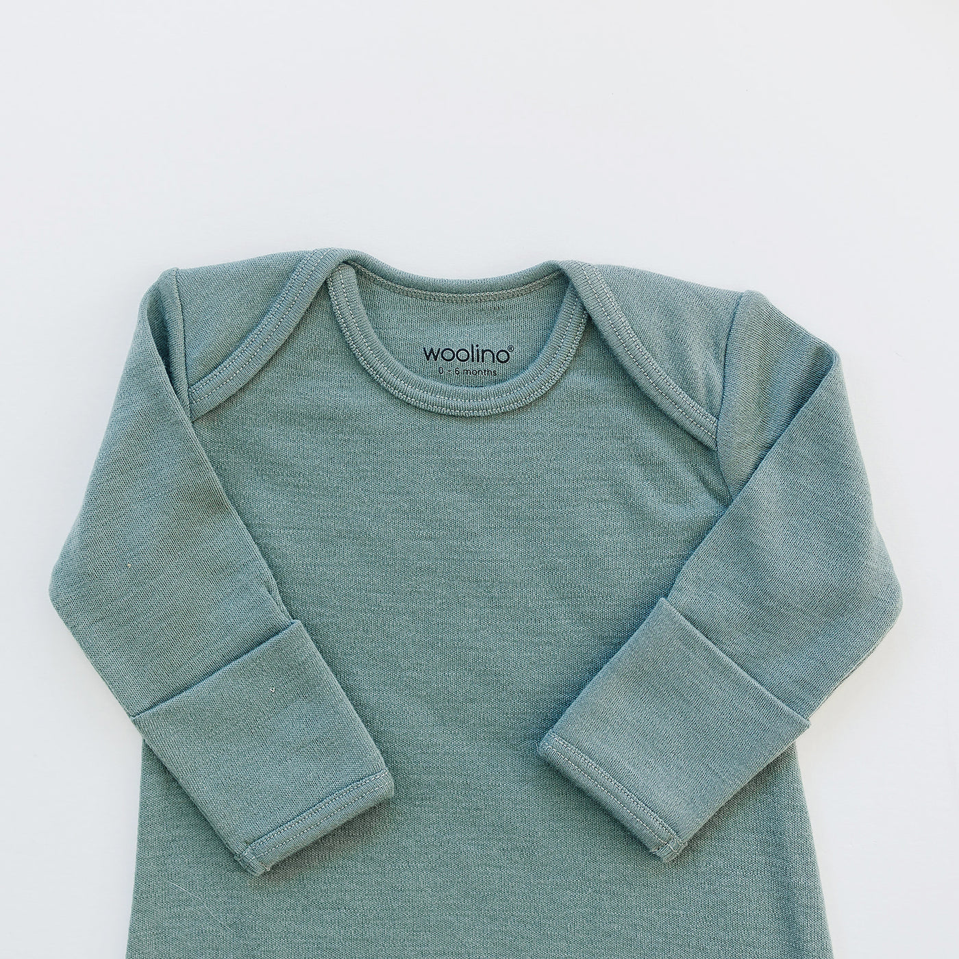 Baby Gown, Merino Wool, 0-6 Months, Sage