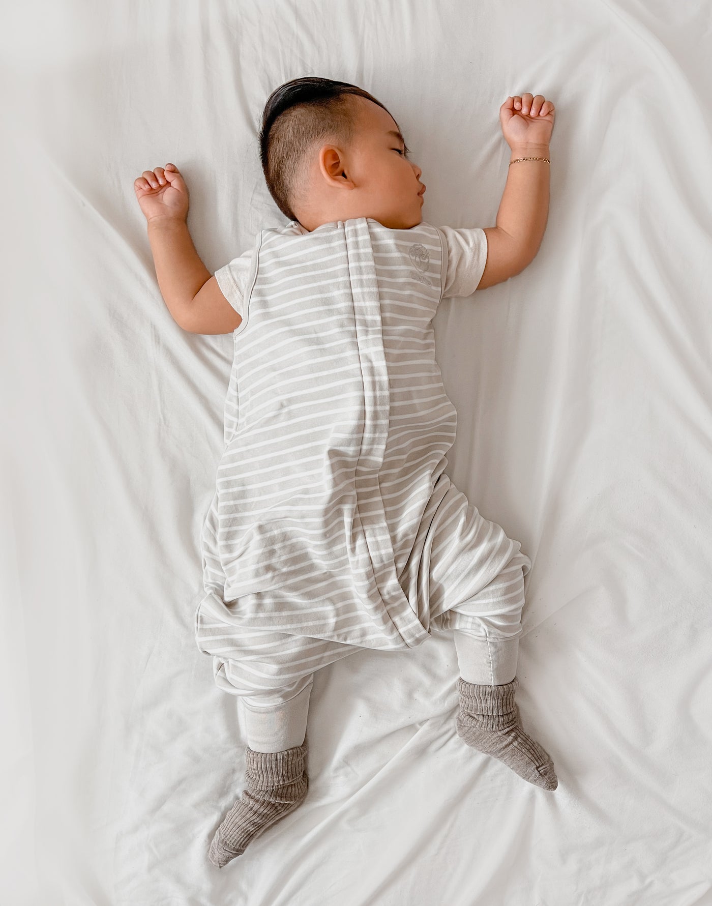 4 Season® Baby Sleep Bag with Feet, Merino Wool & Organic Cotton, Birch Gray