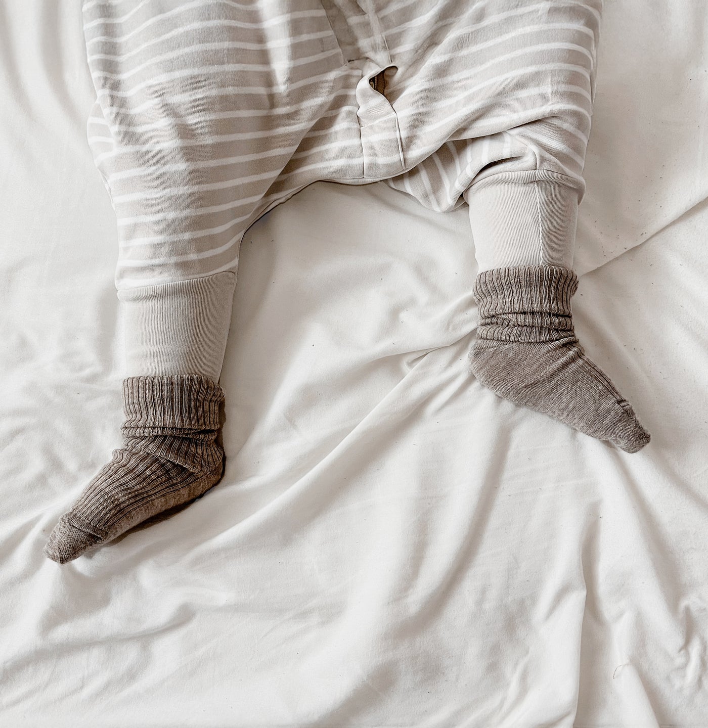 4 Season® Baby Sleep Bag with Feet, Merino Wool & Organic Cotton, Birch Gray