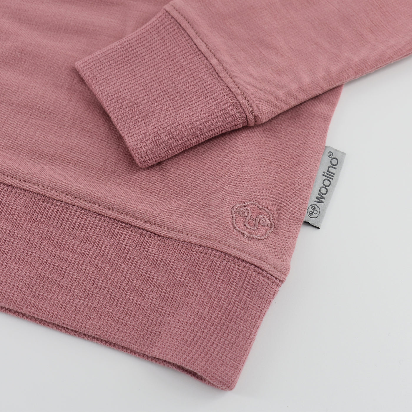 Kids Merino Wool Crew Neck Sweatshirt, Mauve Pink