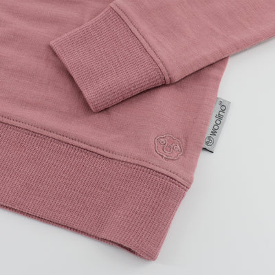 Kids Merino Wool Crew Neck Sweatshirt, Mauve Pink