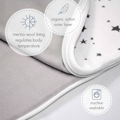 4 Season® Ultimate Baby Sleep Bag, Merino Wool & Organic Cotton, 2 Months - 2 Years, Teddy Bear