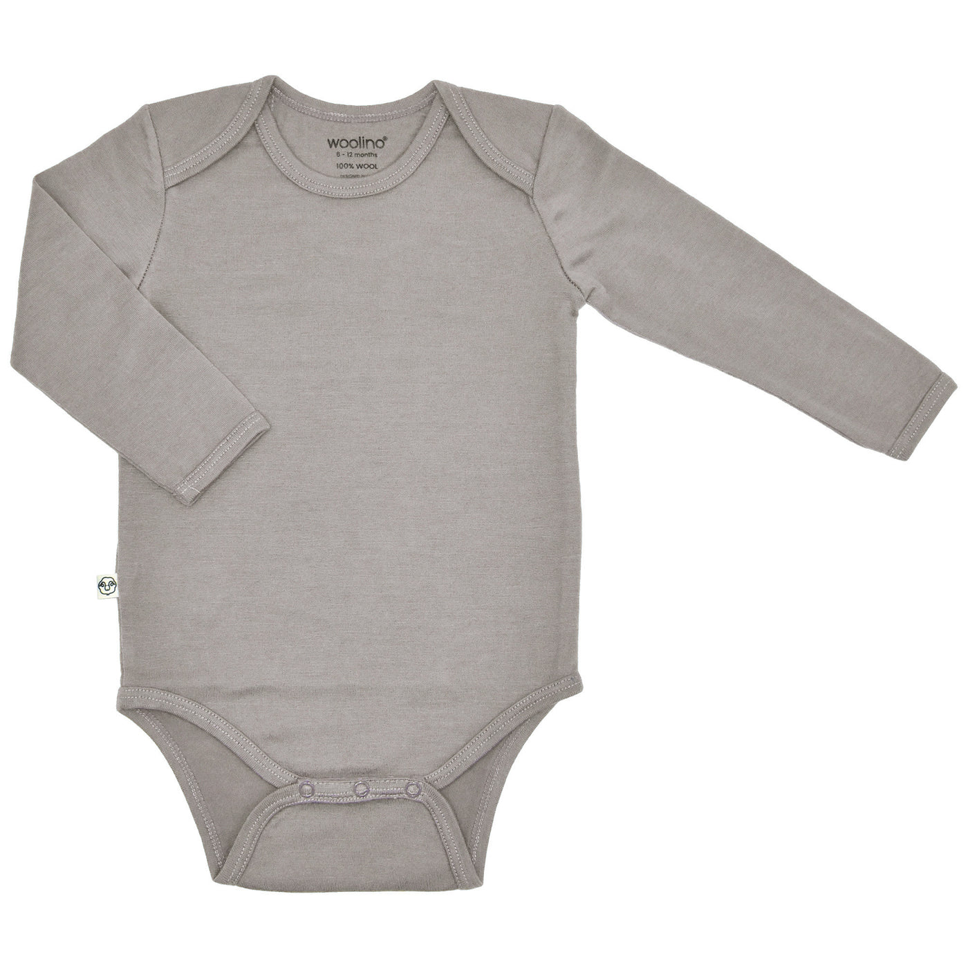 Baby Bodysuit, Long Sleeve, Merino Wool, Dove