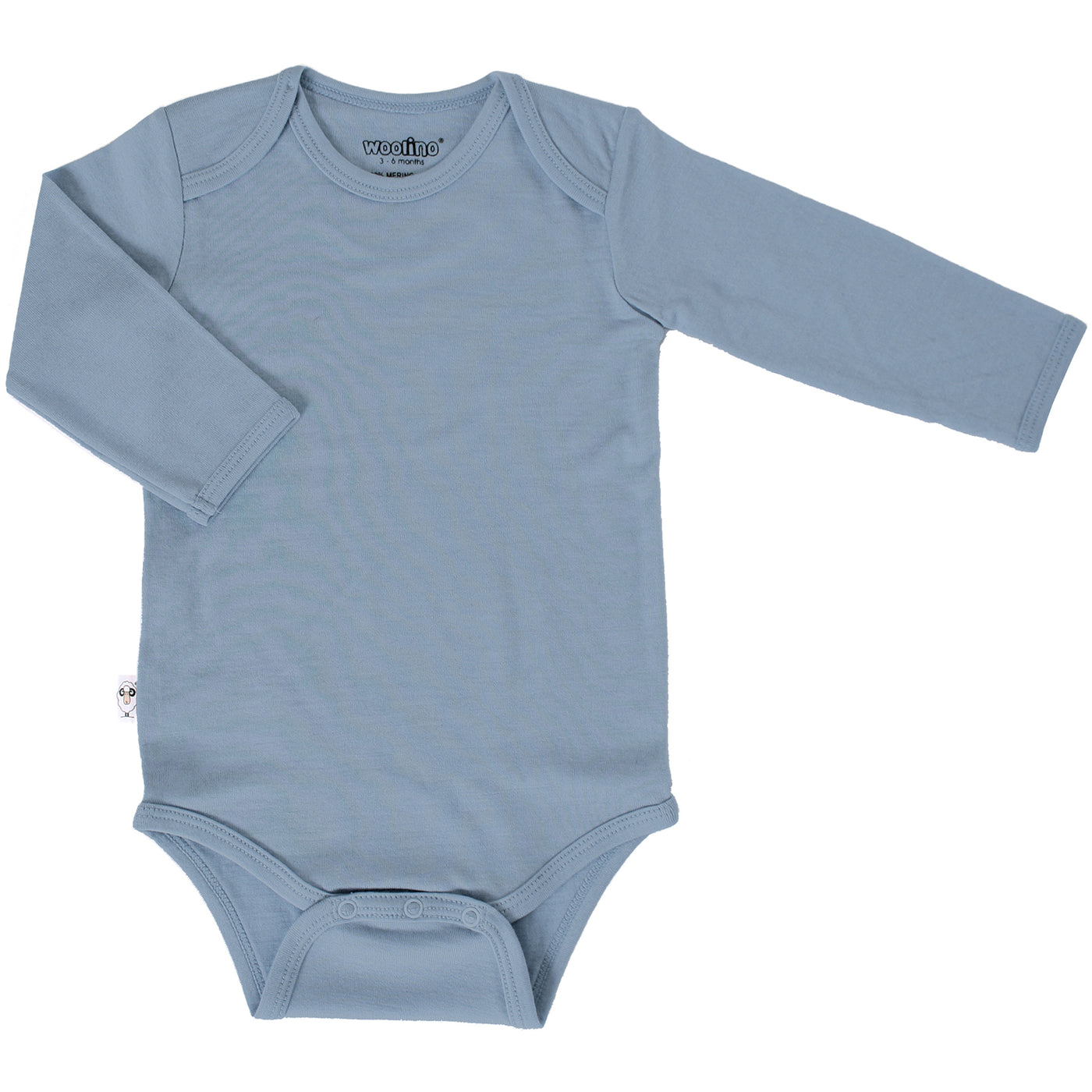 Baby Bodysuit, Long Sleeve, Merino Wool, Blue