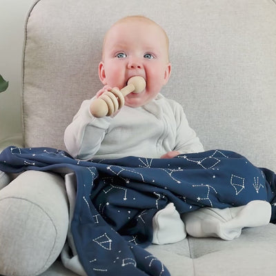 4 Season® Stroller Merino Wool & Organic Cotton Baby Blanket, 40" x 31.5", Night Sky™