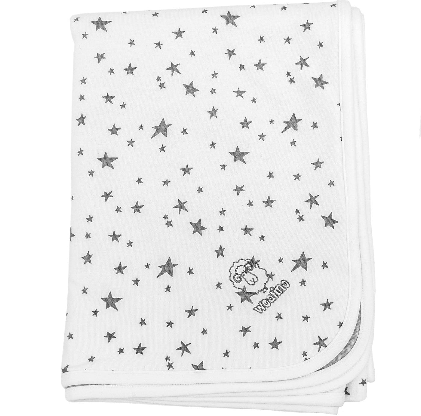 4 Season® Stroller Merino Wool & Organic Cotton Baby Blanket, 40" x 31.5", Star White