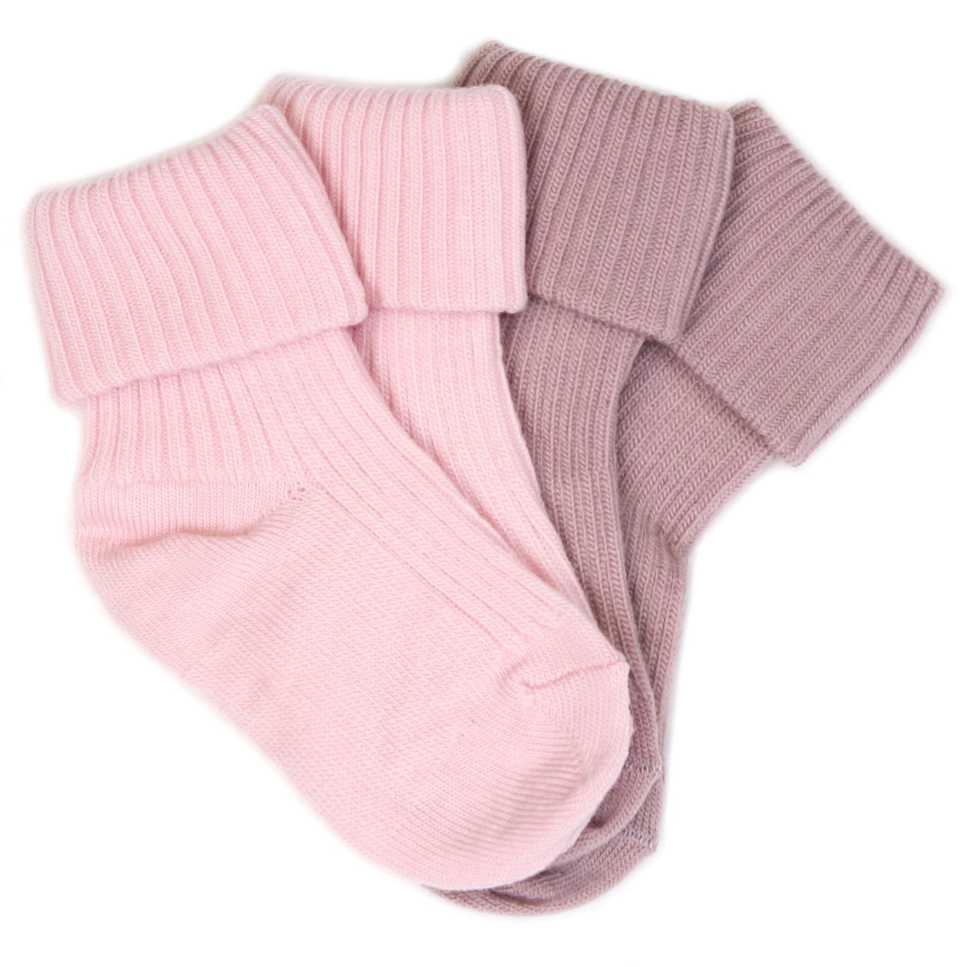 DISCONTINUED Wool Socks, Baby and Toddler, Pink & Rose - TWO-PAIR PACK