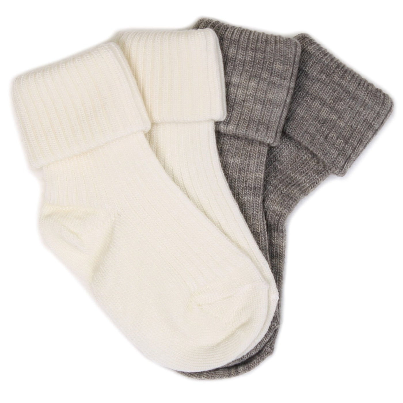 Imperfect Wool Socks, Baby and Toddler, Gray & White - TWO PAIR PACK (discontinued)